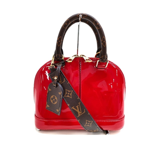 LOUIS VUITTON - Alma BB Red Vernis w/ Thick LV Strap R993 - Picture 1 of 9